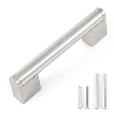 Fulgente 10 Pack 96mm Cabinet Handle Brushed Nickel Pulls (Center To Center 3-3/4'')for Kitchen Cupboard Door Handles Drawer Pull Hardware Bedroom Dresser Bathroom Wardrobe Hardware Stainless Steel
