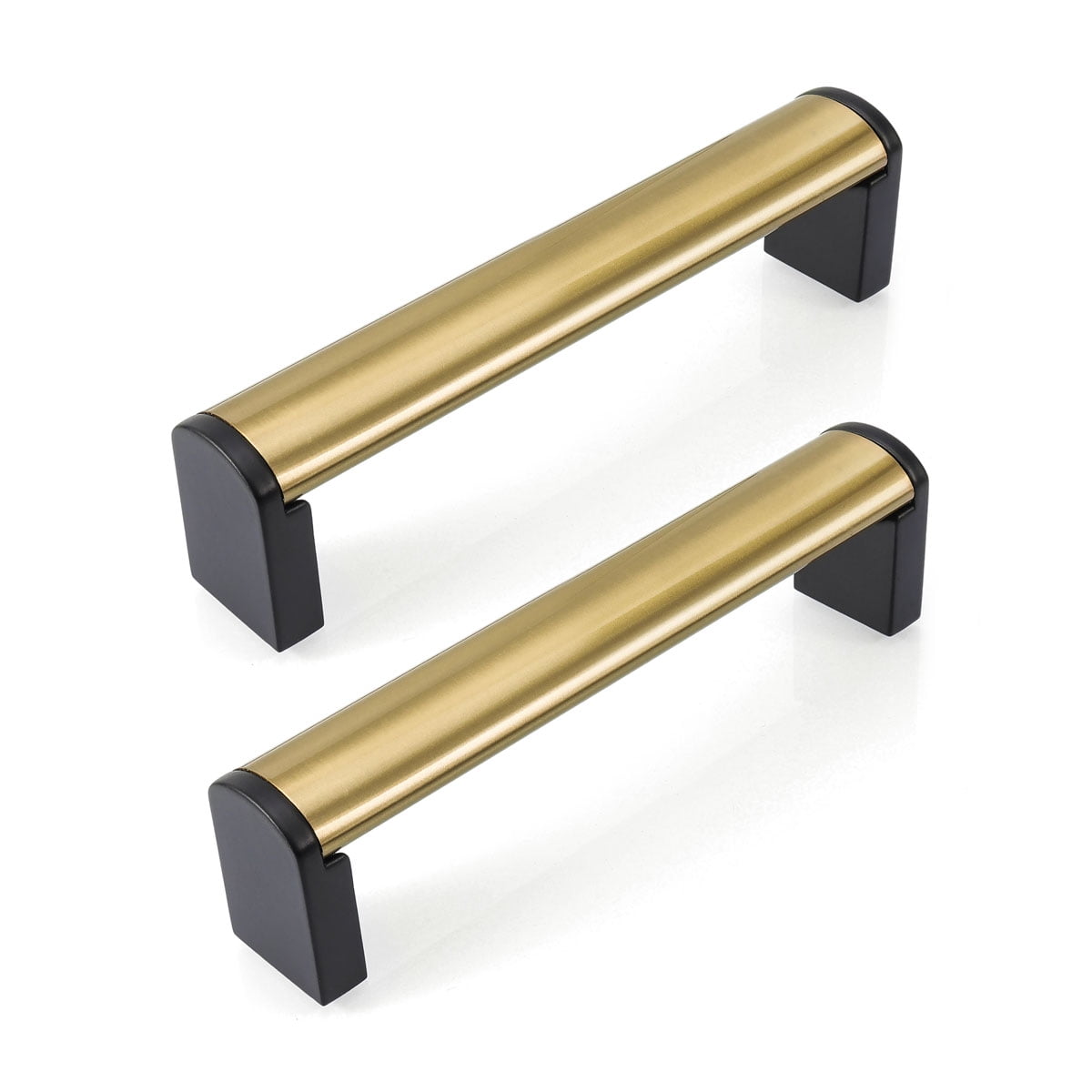 Fulgente 10 Pack Brushed Brass 5'' Cabinet Handles for Kitchen 5inch  (128mm) Hole Center Dresser Drawer Pulls Gold and Black Hardware for  Bathroom