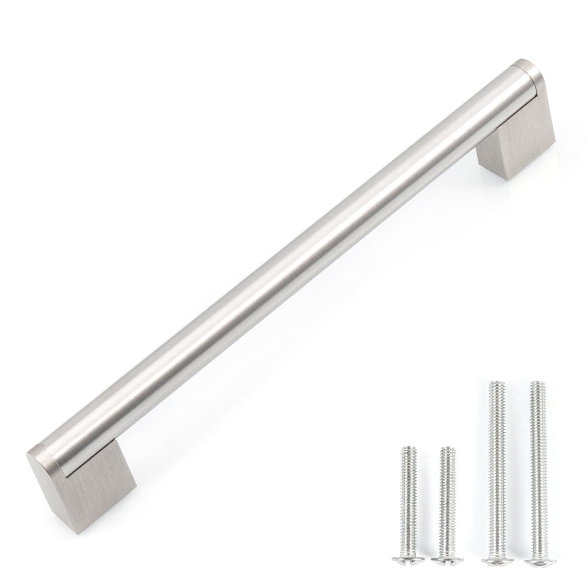 Fulgente 10 Pack Cabinet Handle and Pull Brushed Nickel (Center To Center 7-1/2'' 192mm) Drawer Door Pulls Hardware For Kitchen Bathroom Cabinets Cupboard Door Wardrobe Handles Satin Steel Harware