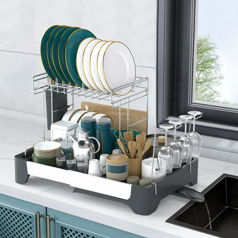 Dish Racks For Kitchen Counter Expandable Stainless Steel Dish