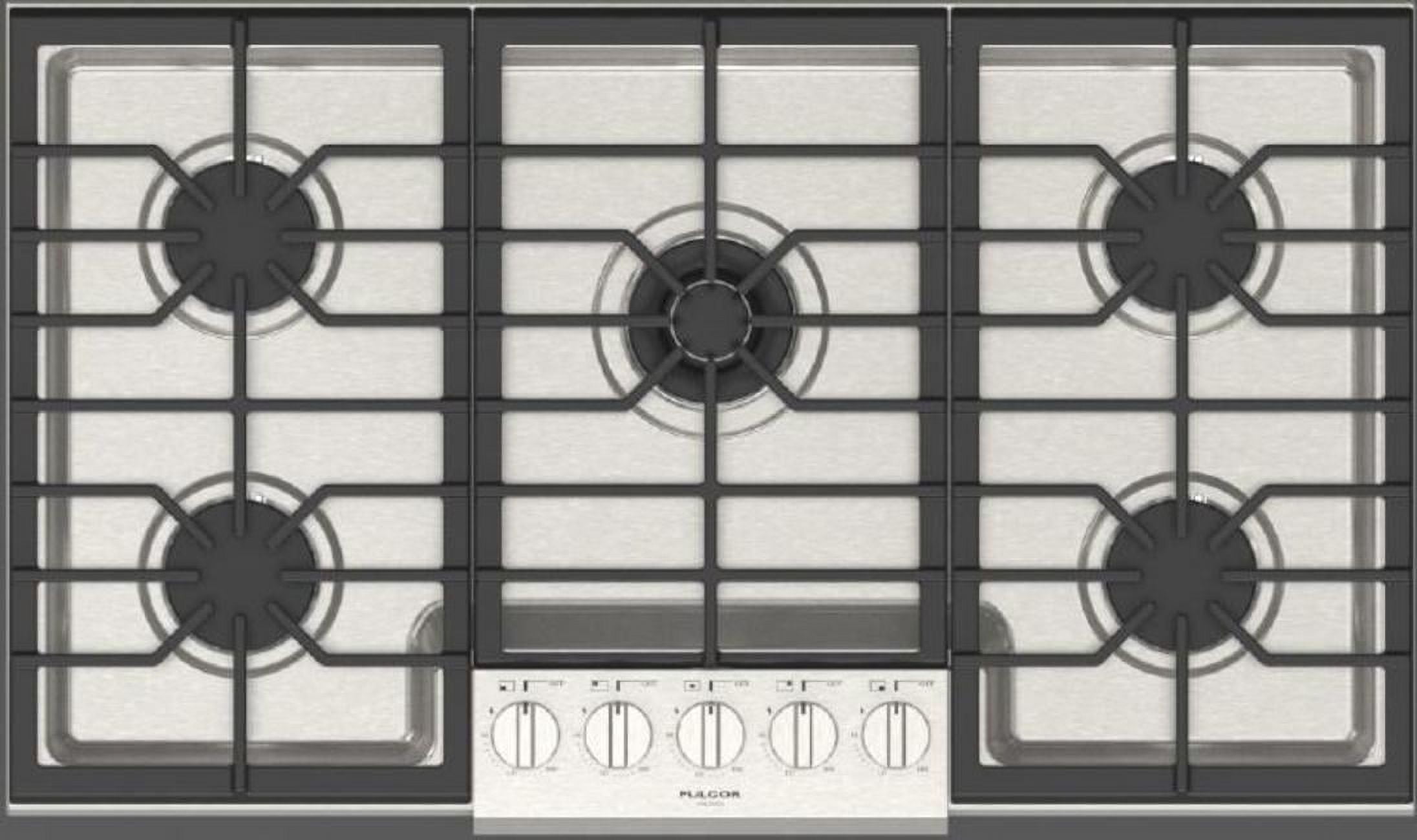 Fulgor Milano F4pgk3651 400 Series 36" Wide 5 Burner Liquid Propane / Natural Gas Cooktop