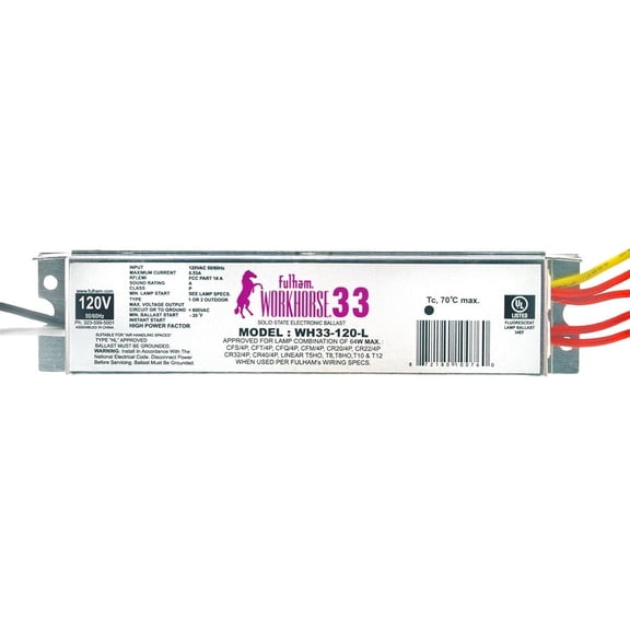 Fulham FLUOR Ballast,Electronic,Instant,65W WH33-120-L