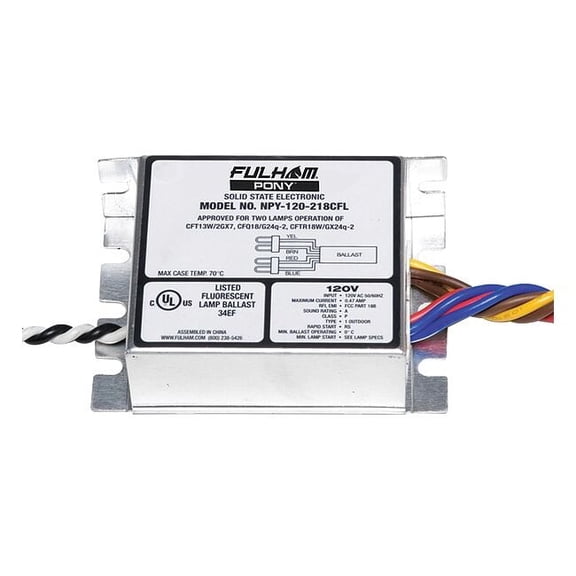 Fulham CFL Ballast,Rapid,CFL Lamps,0.55A NPY-120-218-CFL