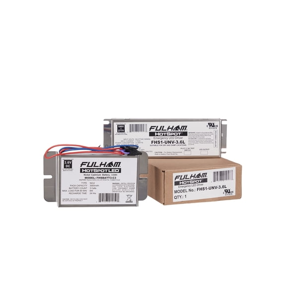 Fulham Lighting Silver Hotspot1 Led Emergency Battery Backup Kit Ballast