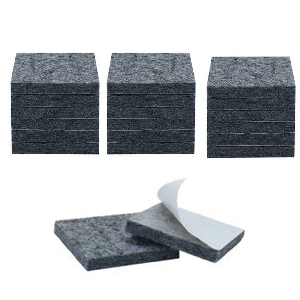 Fulier 20pcs Square Selfstick Felt Furniture Pads 1 5/8" Floor Protector for Chair Legs Feet