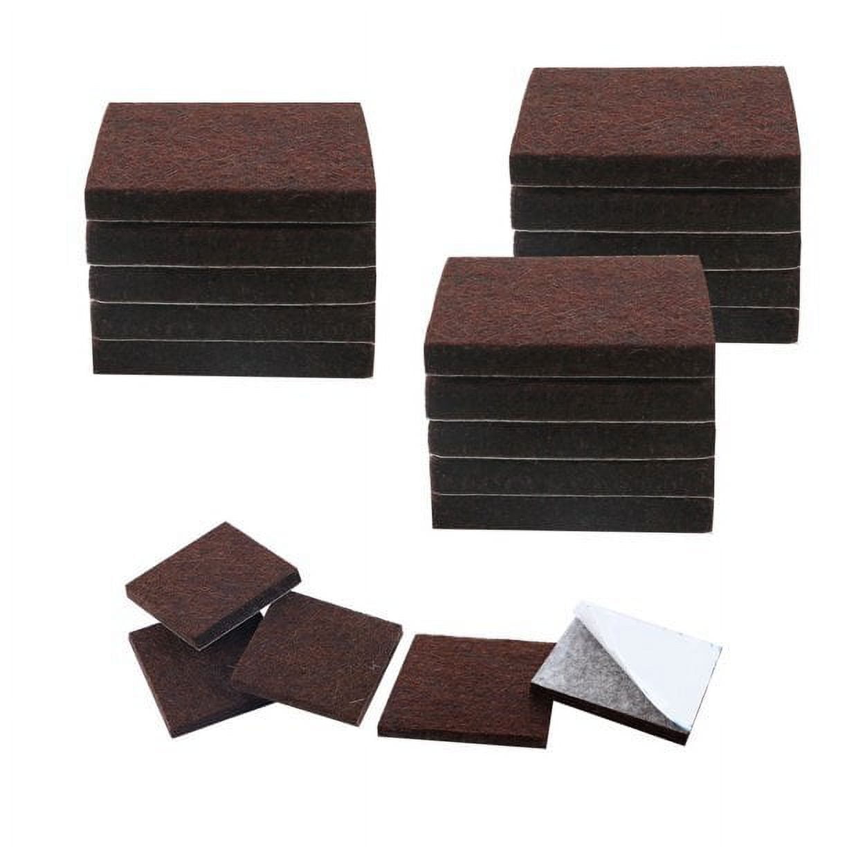 Fulier 20pcs Square Selfstick Felt Furniture Pads 1" Floor Protector for Chair Legs Feet