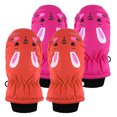 thumbnail image 1 of Fulijie 2Pairs Children Baby Boys Girls Cartoon Winter Warm Water-proof Outdoors Skiing Gloves Kids Full Finger Mittens Gloves, 1 of 2