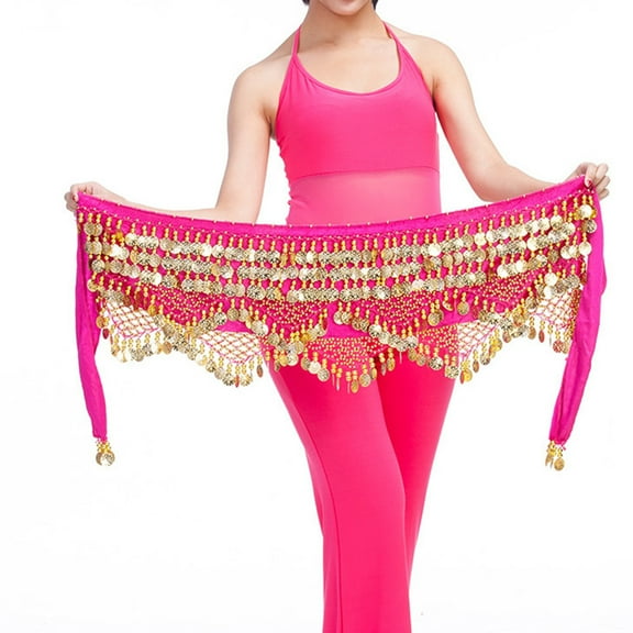 Fulijie Belly Dance Belt Wrap Hip Scarf Skirt Waistband with 320 Coins Sequins Hip Scarf