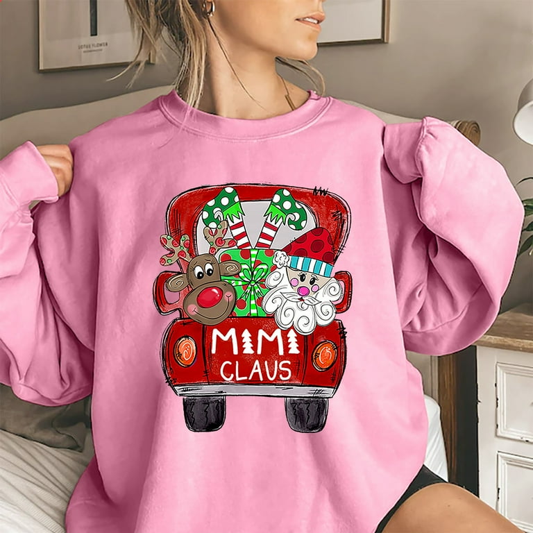 Pink Womens Oversized Christmas Jumper Brave Soul Oversized