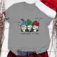 thumbnail image 1 of Fulijie Christmas Crew Neck Snowflake Shirt, Tops Christmas Button up Shirts for Men, Gray Christmas Shirt Women, Women's Gnome Print Round Neck Short Sleeve T Shirt Top, 1 of 5