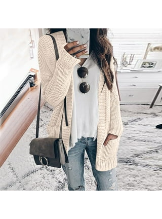 Cream colored long cardigan sweater store
