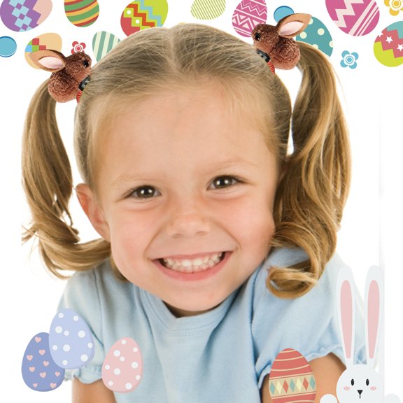Fulijie Easter, Cute Bunny Hiar Ties Hair Decoration Hair Accessories Elasticity Large Thick No Seam Gifts For Girls And Women