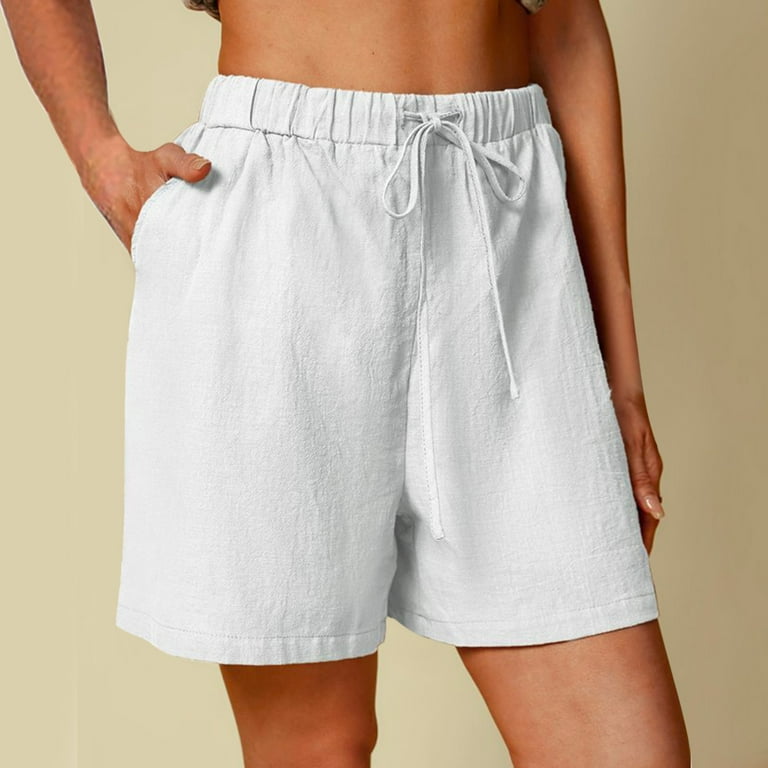 Fulijie Ladies Cotton Outseam Shorts With High Waistband