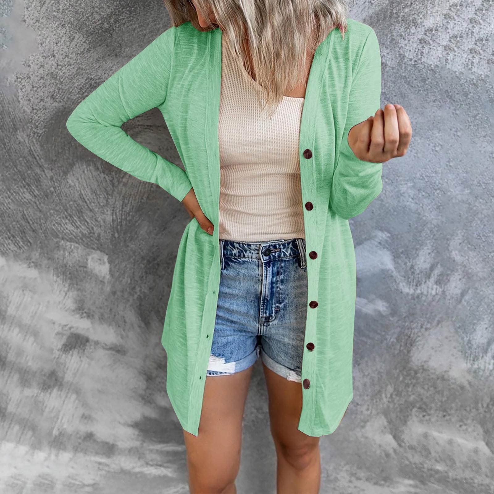 Cardigan bottom button hot sale