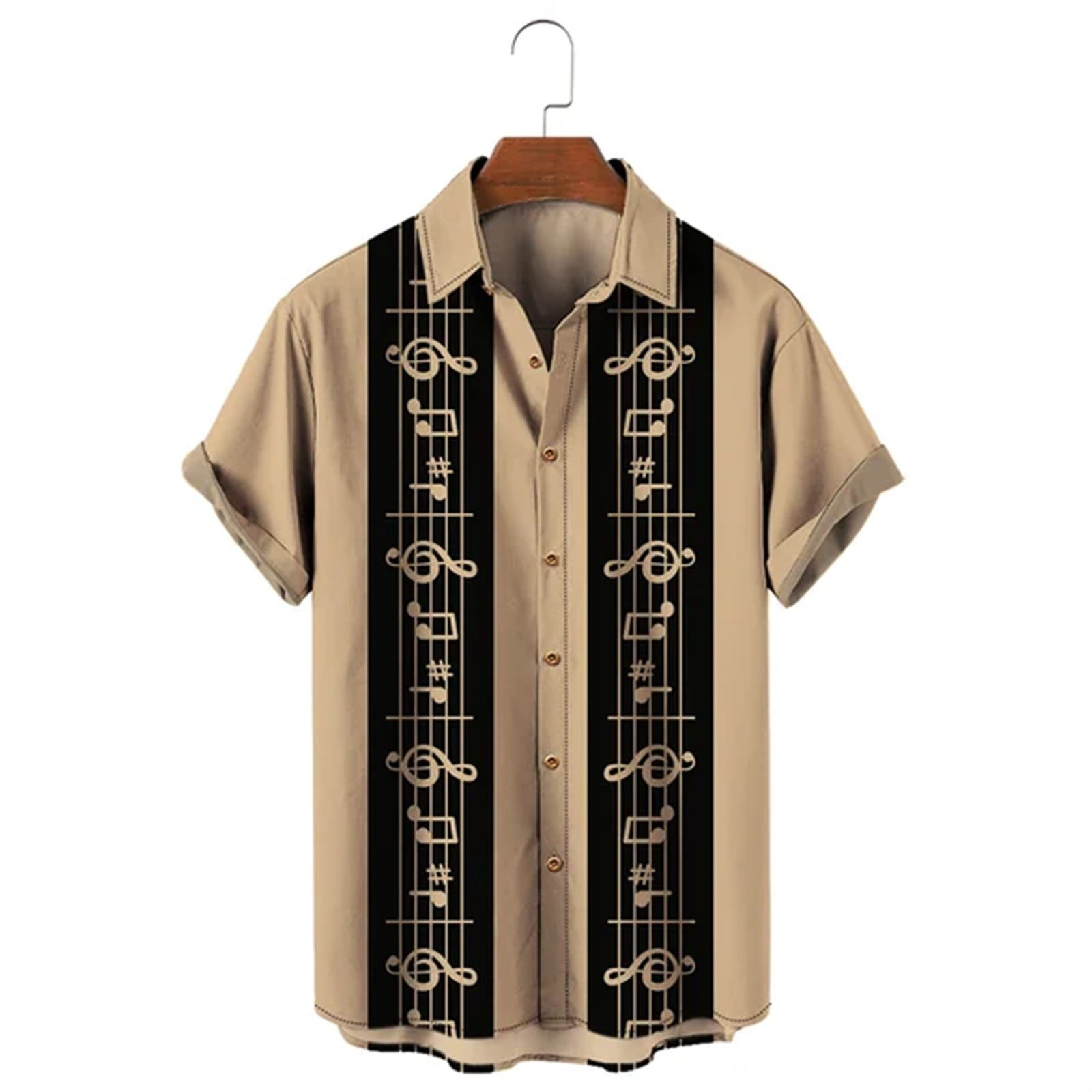Fulijie Mens Shirts Short Sleeve, Mens 3D Digital Printing Pocket ...