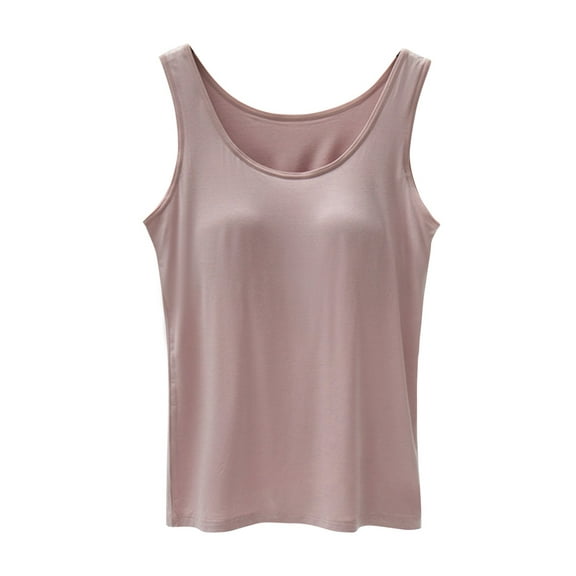 Fulijie No Boundary Tank Top With Chest Pads,Womens Tops,Women With Chest Pads Five Fingers Without Steel Ring Bra Cups One Sports Camisole