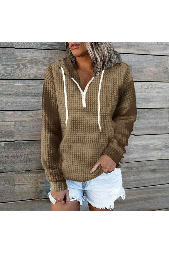 Outfit Sets,Half Zip Sweatshirts Cropped Hoodies Fleece Womens Quarter Up Pullover Sweaters Fall Outfits 2023 Winter Clothes Features:
