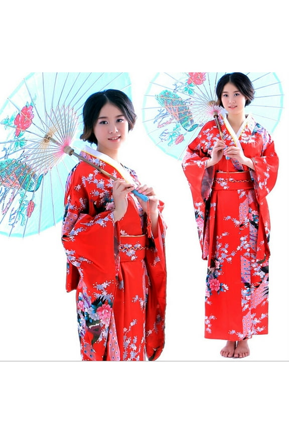 Red Japanese Kimono,Red Kimono Japanese,Womens Dresses,Women's Print Kimono Robe Traditional Japanese Dress Photography