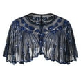 thumbnail image 1 of Fulijie Wedding Black Lace S Poncho,Bolero Jackets For Evening Dresses,Womens Boleros For Evening Dresses,Shrugs & Boleros,Women's 1920s Shawl Beaded Sequin Deco Evening Cape Bolero Flapper Cover up, 1 of 4