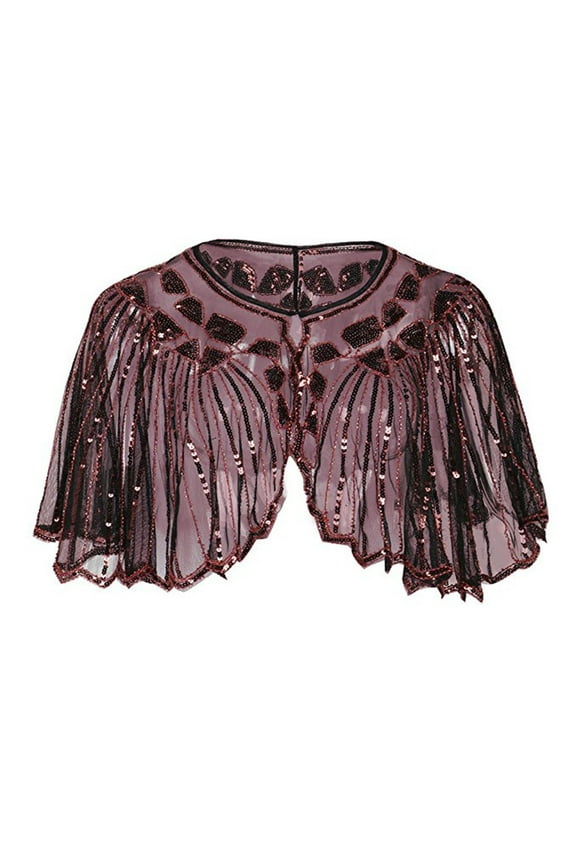 Wedding Black Lace S Poncho,Bolero Jackets For Evening Dresses,Womens Boleros For Evening Dresses,Shrugs & Boleros,Women's 1920s Shawl Beaded Sequin Deco Evening Cape Bolero Flapper Cover up
