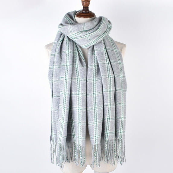Fulijie Women'S Autumn and Winter Solid Color Shawl Scarf Thickening Warm Fringe Scarf, Neck Scarf for Women, Wraps for Women, Women's Fashion Long Shawl, Winter Warm Lattice Large Scarf