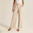 thumbnail image 1 of Fulijie Women's Solid Color Leisure Wide Leg Pant, Size S-5XL, Bronze, Polyester, Women Wide Leg Pants for Women Work Business Casual High Waisted Dress Pants Flowy Trousers Office, 1 of 5