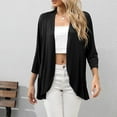 thumbnail image 1 of Fulijie Womens Tops,Women Cardigan Short Sleeves Open Front Lightweight Draped Ruffles Knit, 1 of 8