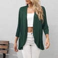 thumbnail image 1 of Fulijie Womens Tops,Women Cardigan Short Sleeves Open Front Lightweight Draped Ruffles Knit, 1 of 8
