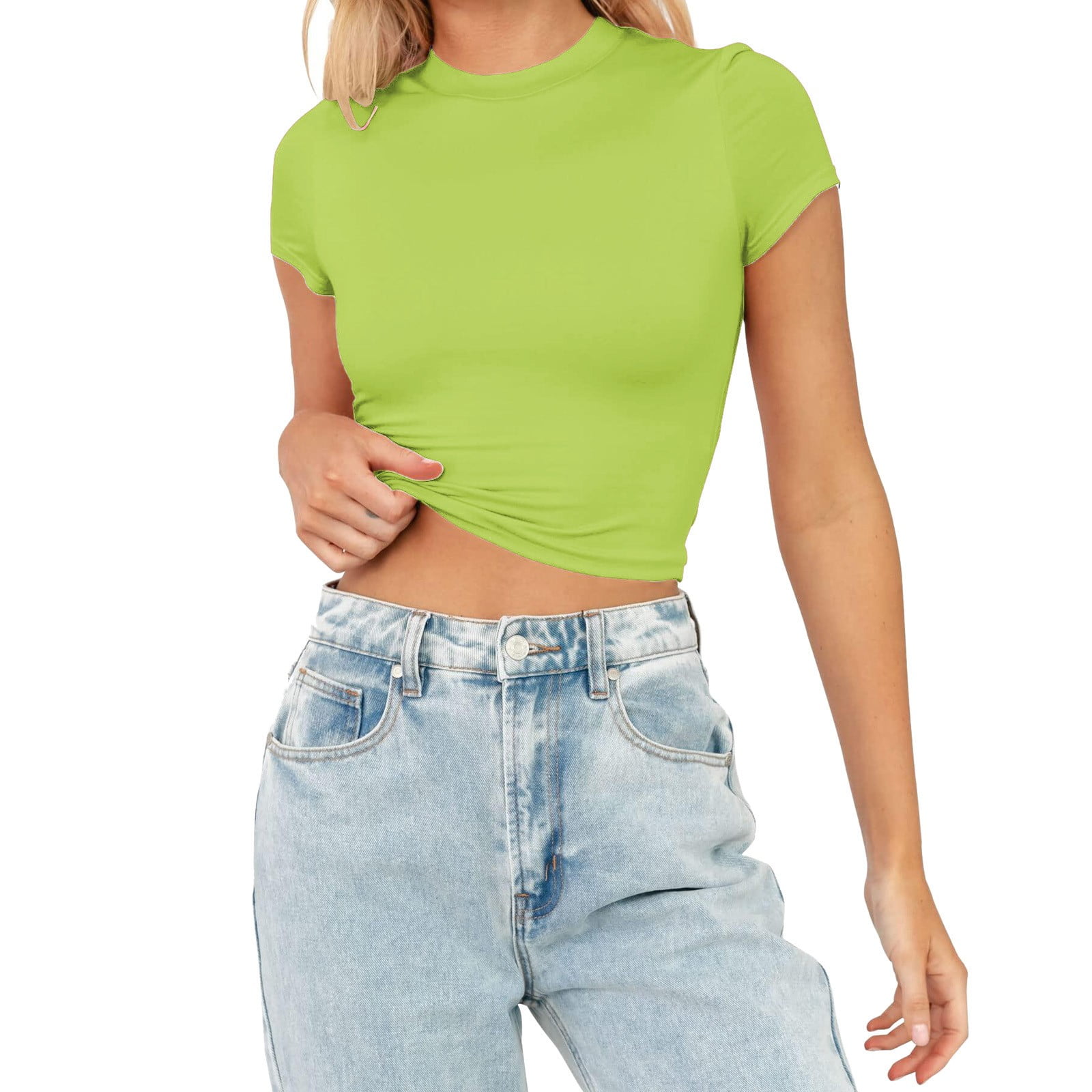 cute neon crop tops