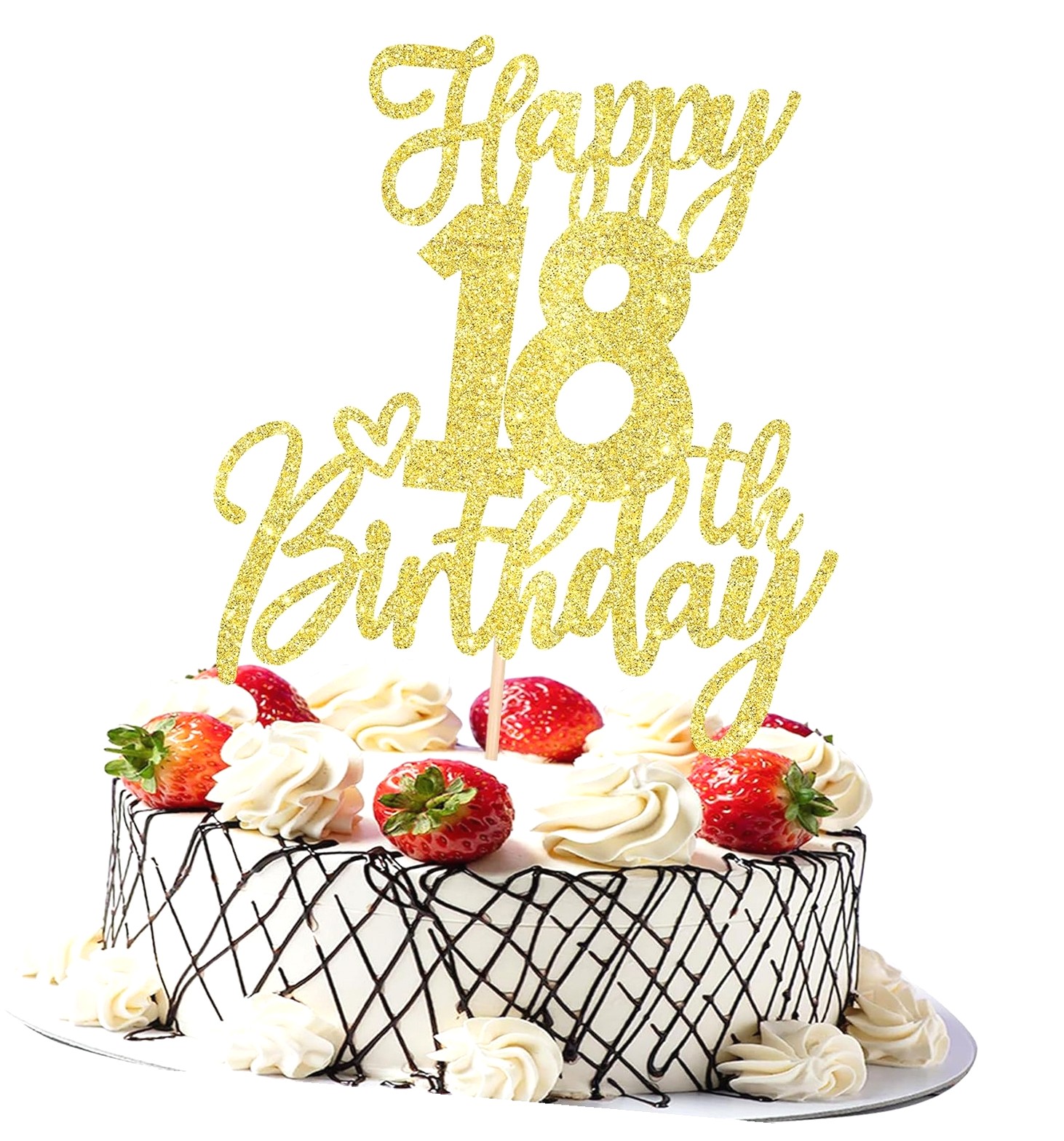 Fuliko 1 Piece Happy 18th Birthday Cake Topper Glitter Cheers to 18 ...
