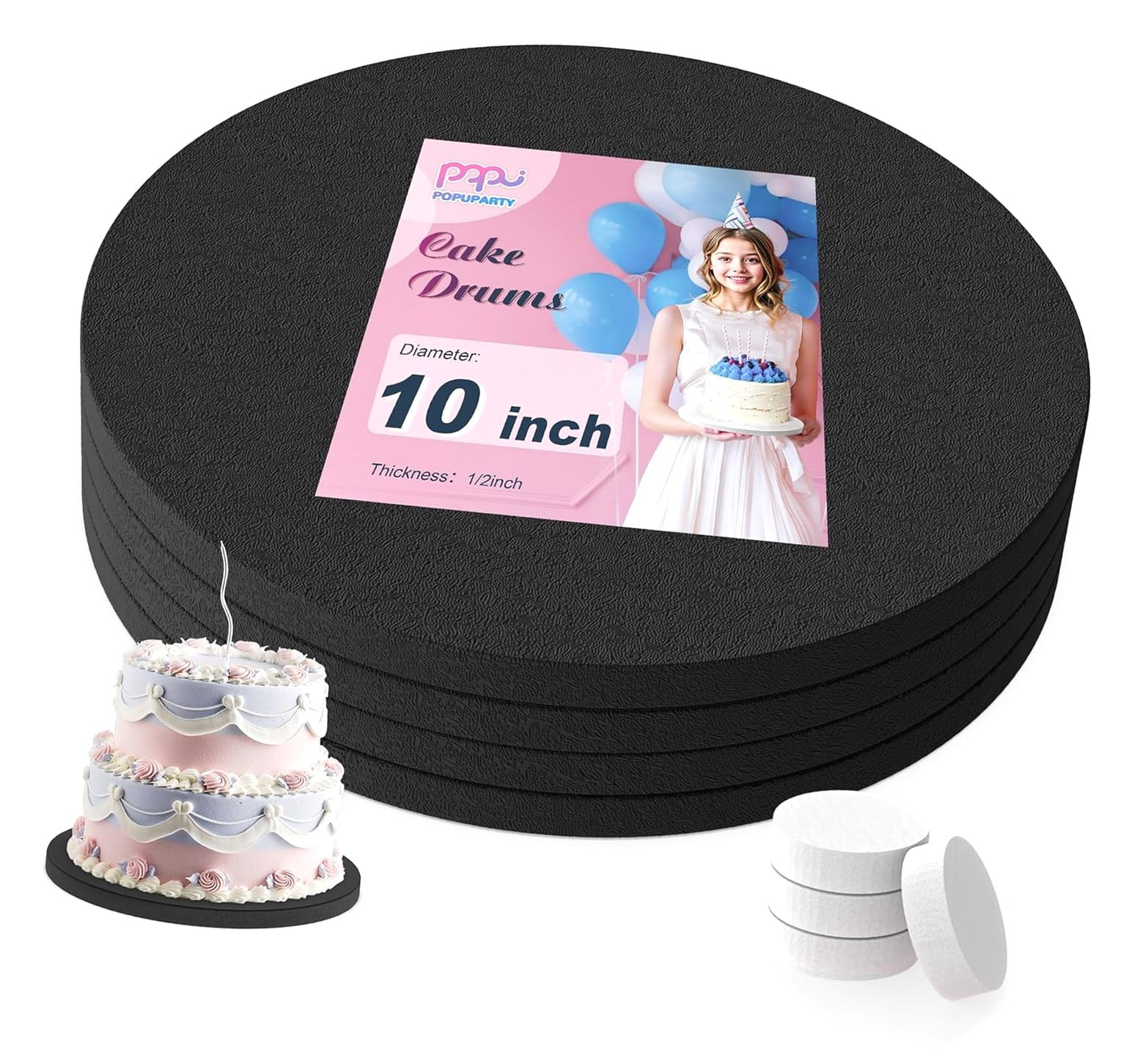 Aazon.co: POPUPARTY 10 Inch Cake Dru,Greaseproof Cake Boards 10 Inch