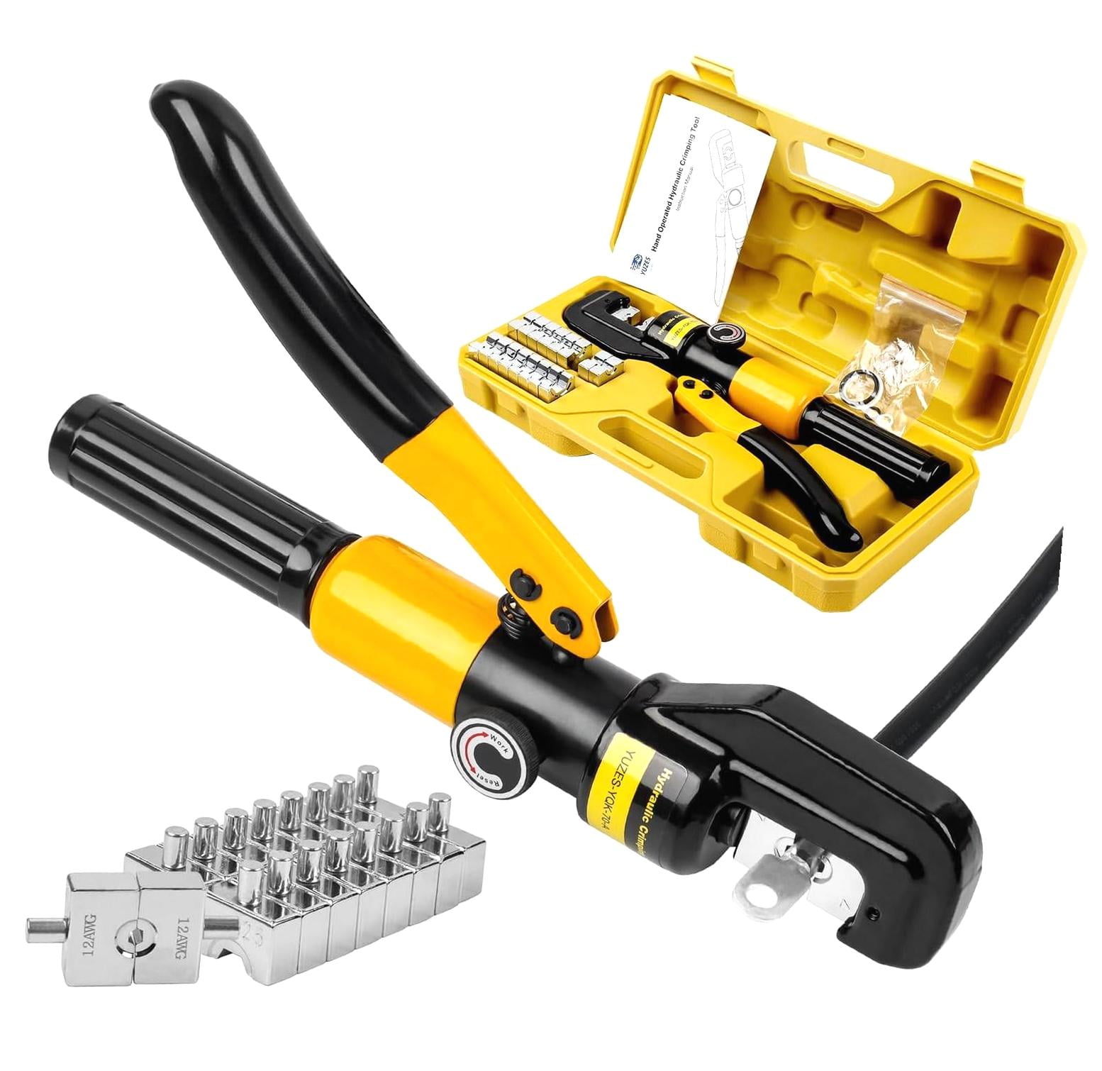 Mua 10 Tons Hydraulic Crimping Tool Battery Cable Lug Terminal Crimper With 9 Pairs Of Dies 12 Awg To 20 Awg Wire Crimping Tool B06xr8by65 - View #2