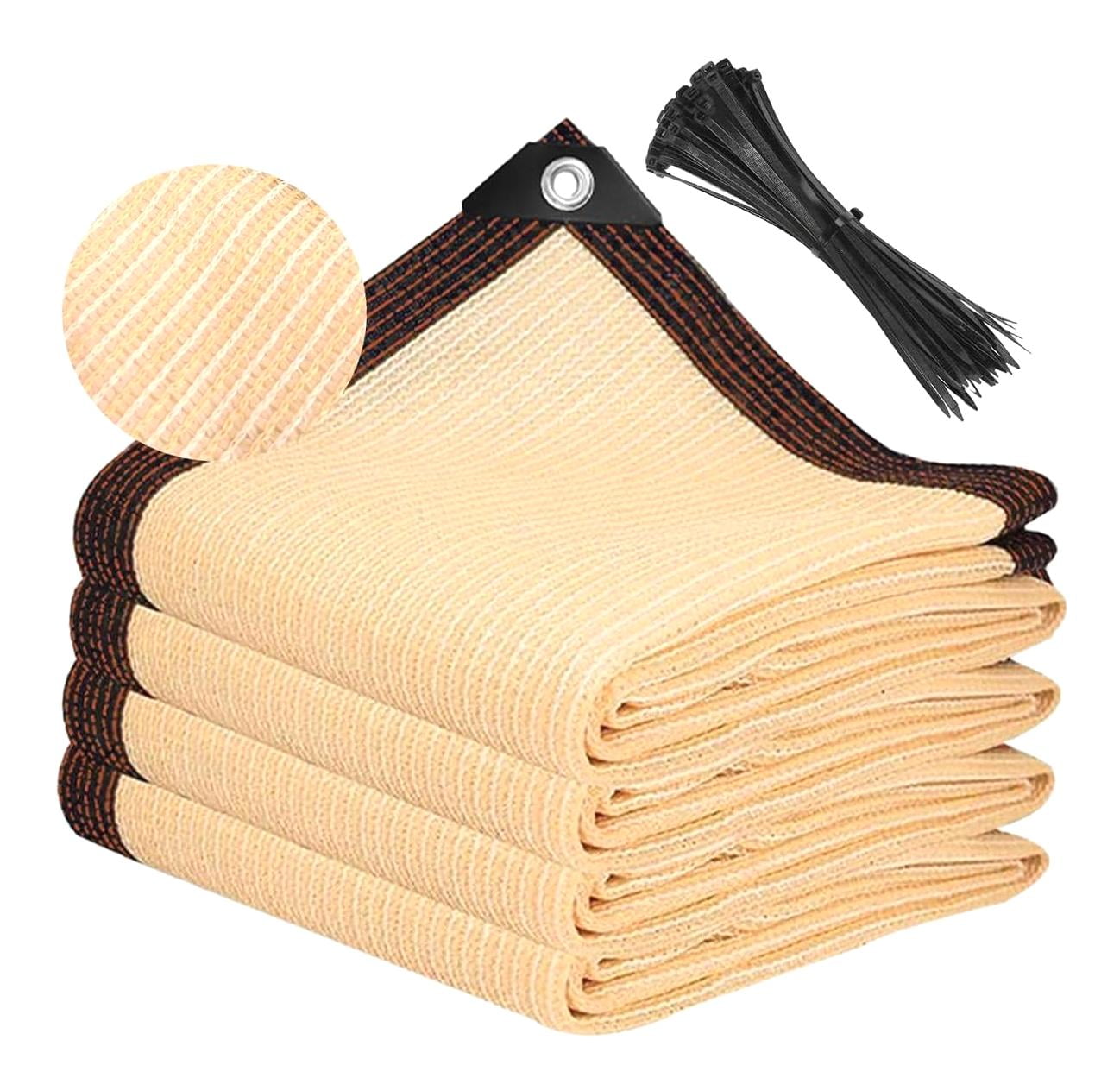 Fuliko 10x10ft Shade Cloth with Grommets, 70% UV Block Mesh Tarp for ...