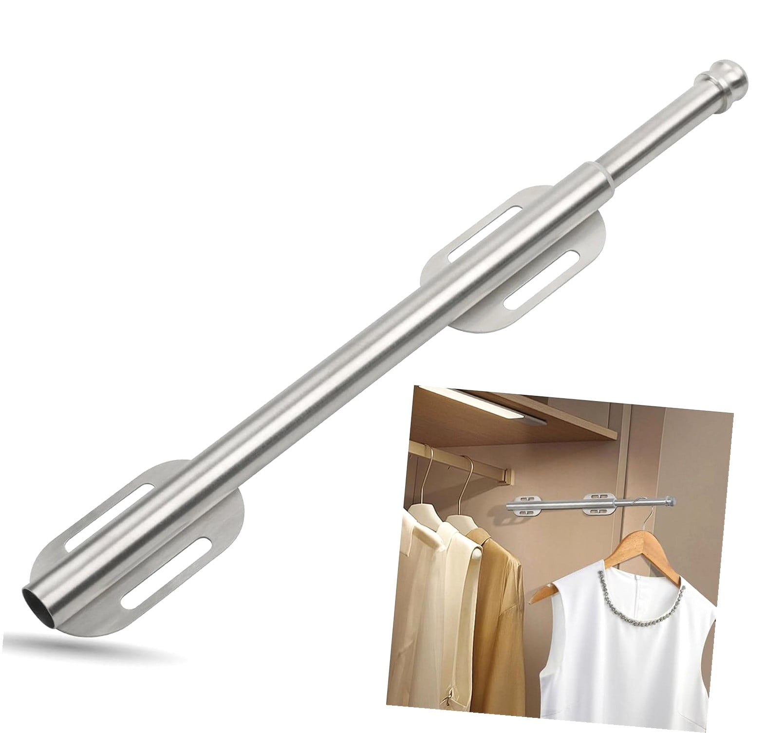 Fuliko 12.6 Inch Steel Valet Rod - Extendable Closet Organizer for ...