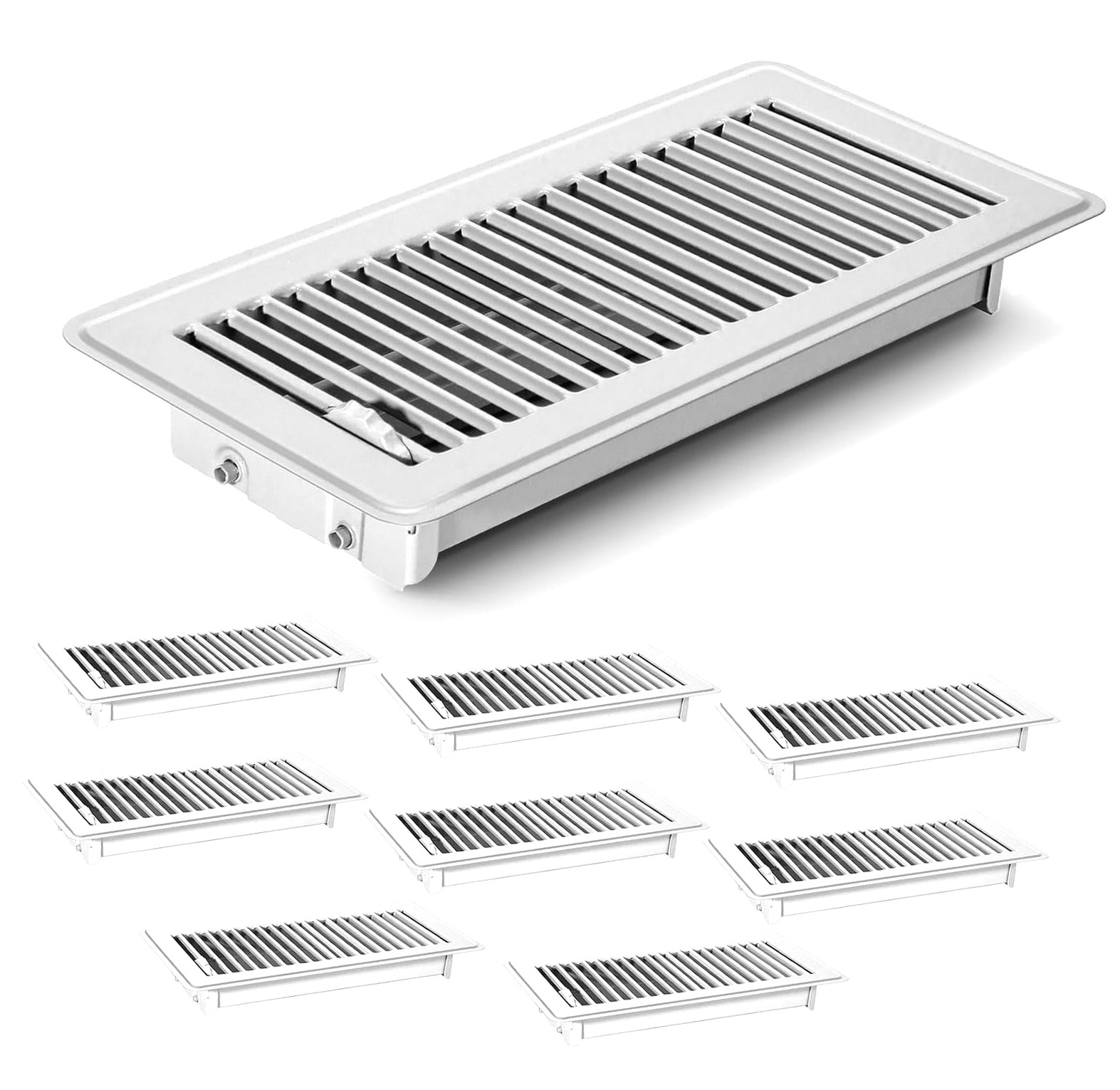 Fuliko 12 PCS Floor Vents Floor Registers 4x10 inch, Metal Air Vent ...