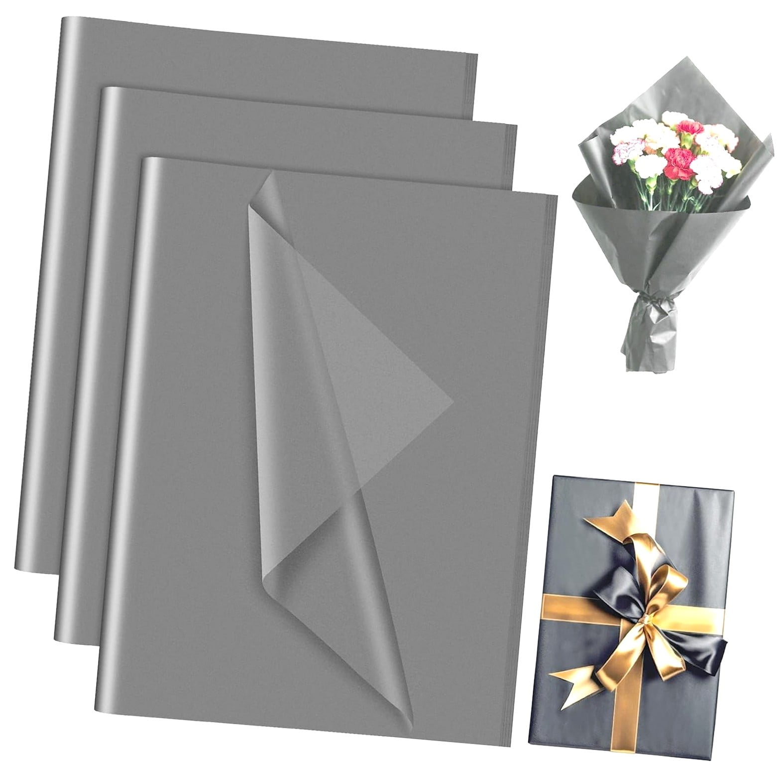 Bolsome 100 Count Lavender DMF15 Tissue Paper, 20x14 Inches, Purple Floral Print For Gift