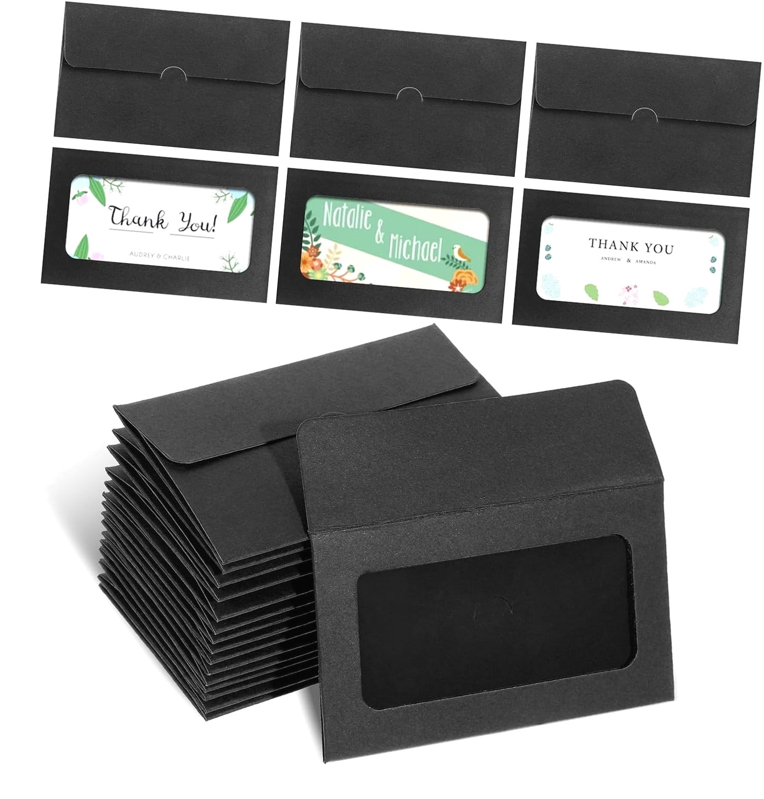 3.9 X 2.4 Inch Sleeves 150 Pack Clear Window Gift Card Envelopes - 3.9" X  2.4" Tuck Flap Sleeves For Business, Hotels, Christmas Clear Window Card  Sleeves