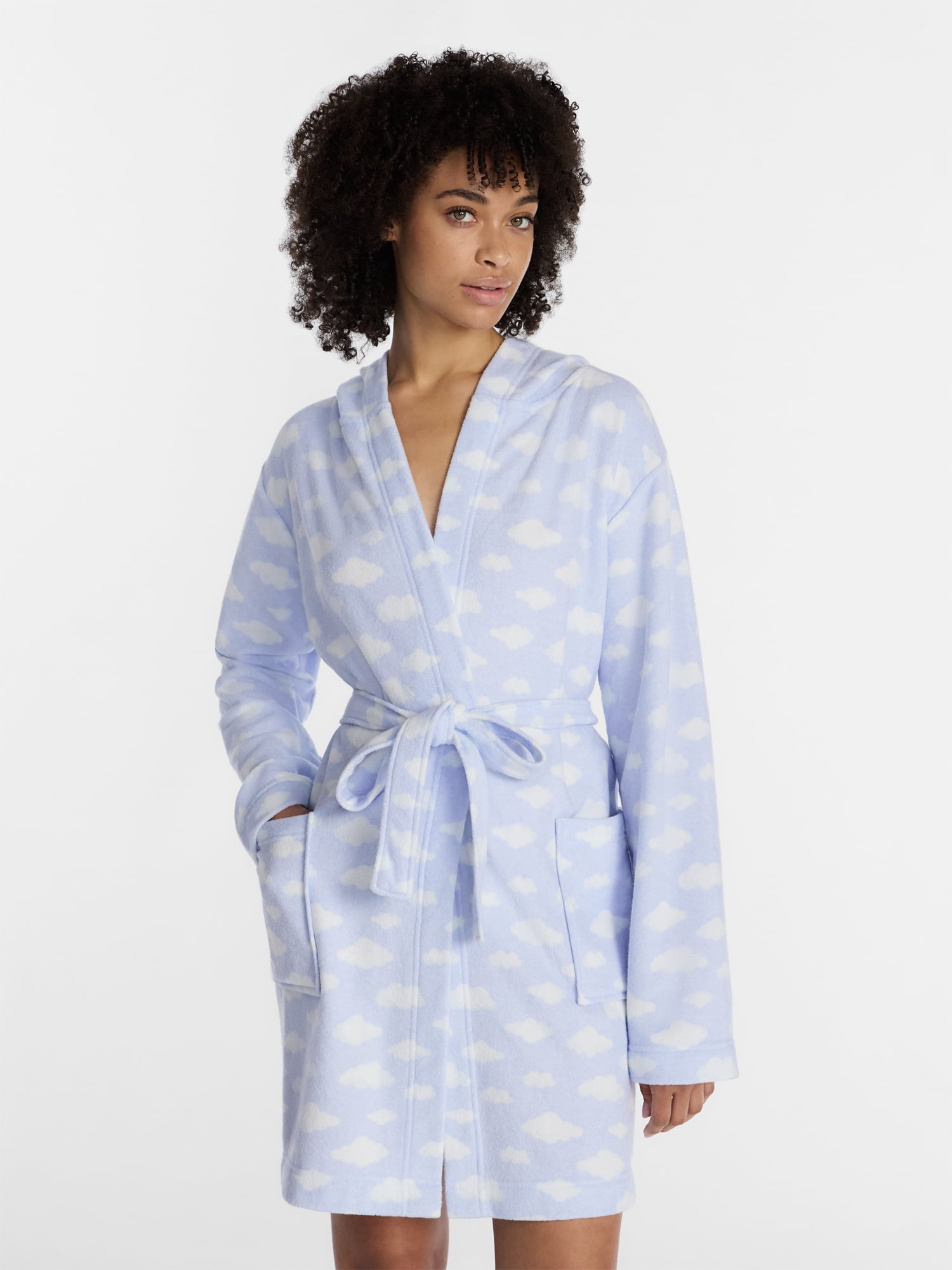 No Boundaries Terry Hooded Robe, Women’s and Women’s Plus S-3X