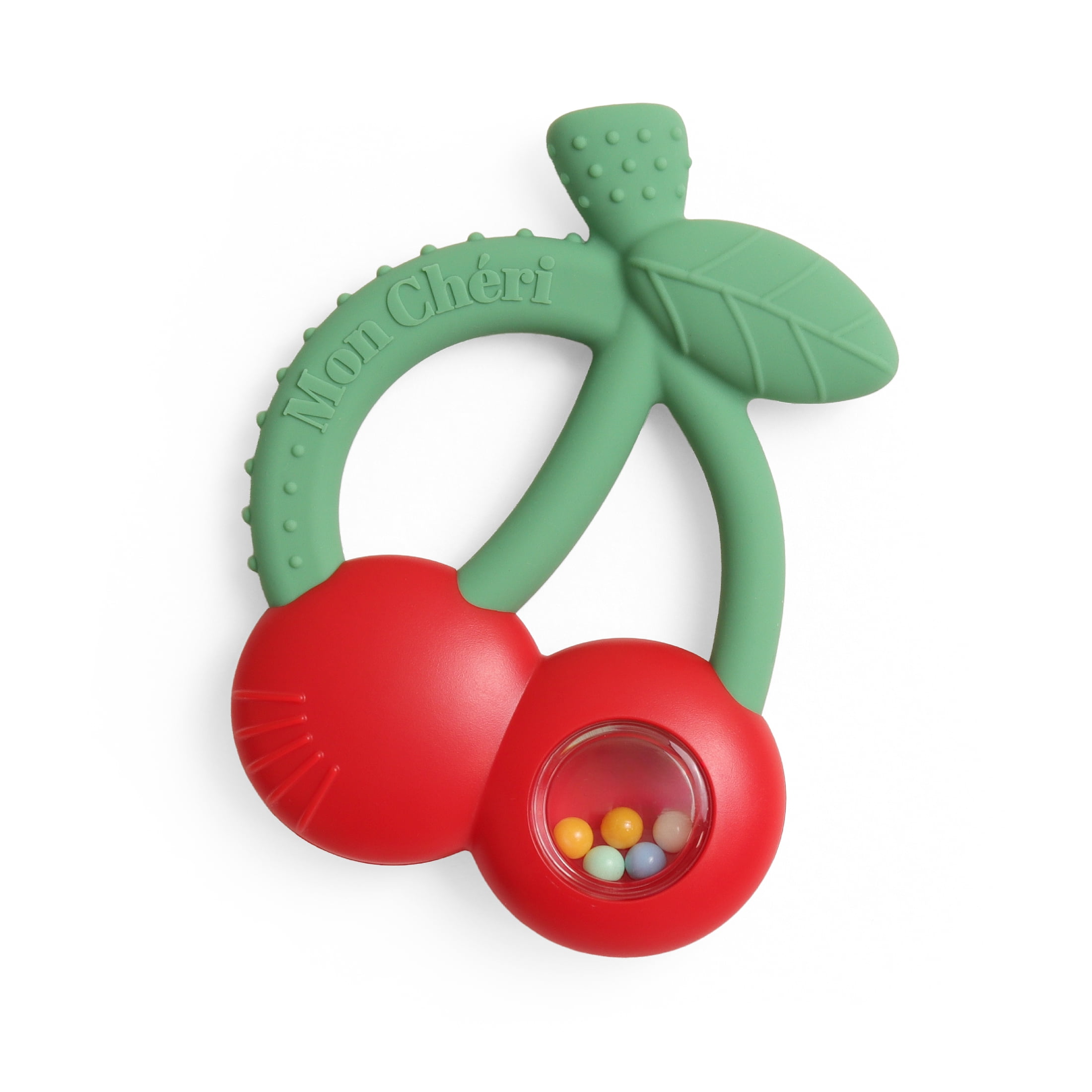 Bitzy Shake™ Cherries silicone teether with rattle