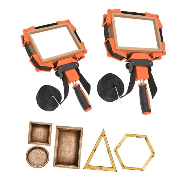 Fuliko 2 Sets of Band Clamps for Woodworking, Includes 4 Corner Braces, Quick-Release Frame Clamp with 4M Adjustable Nylon Straps for Various Projects