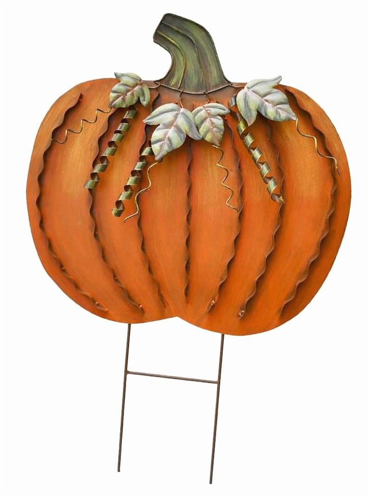 Fuliko 26" Metal Rustic Pumpkin Garden Stake - Autumn Yard Sign for ...