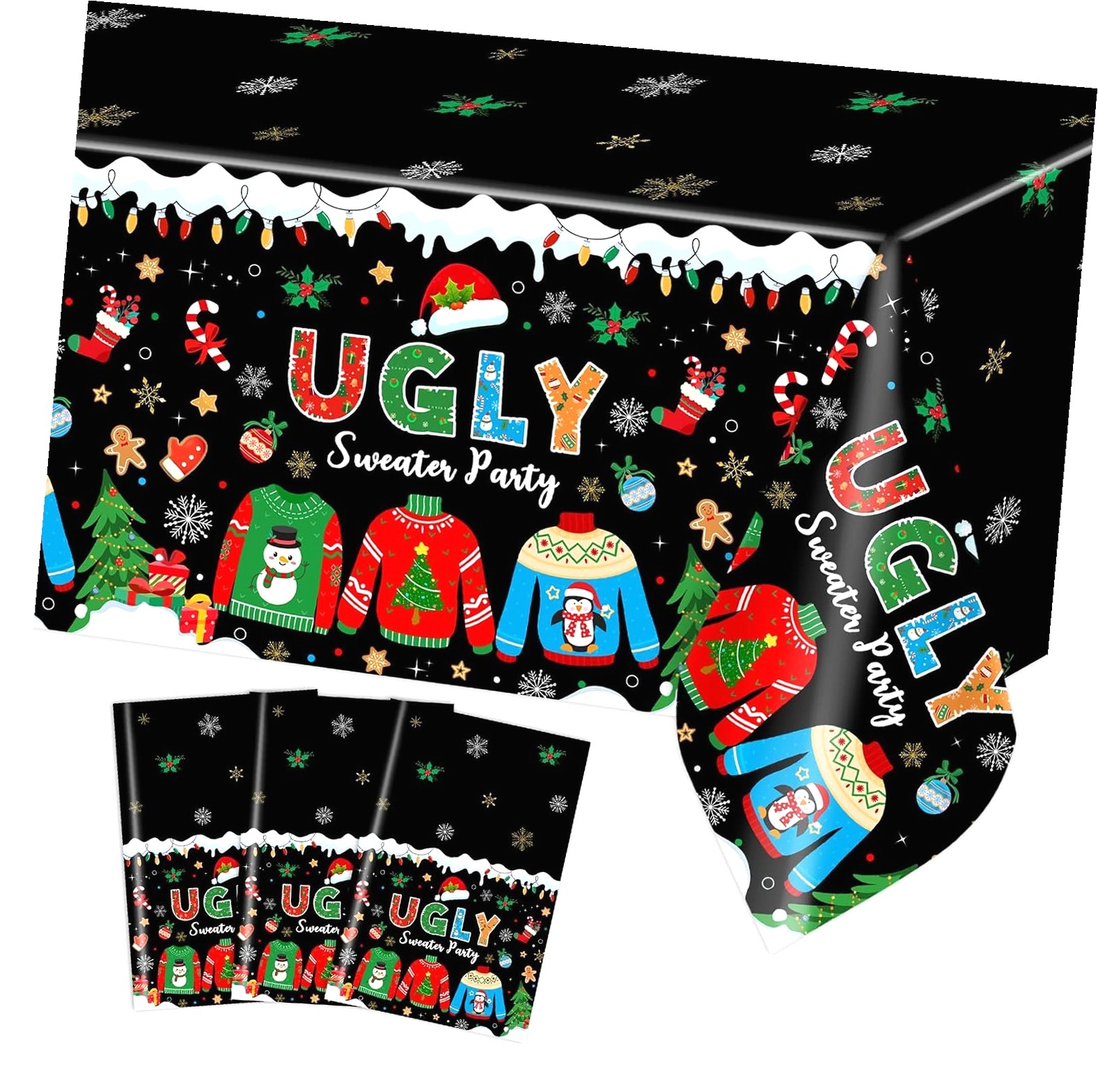 6 Pack Ugly Christmas Sweater Trophies - Acrylic Award Prizes For Holiday Contests, 4.7 Inch