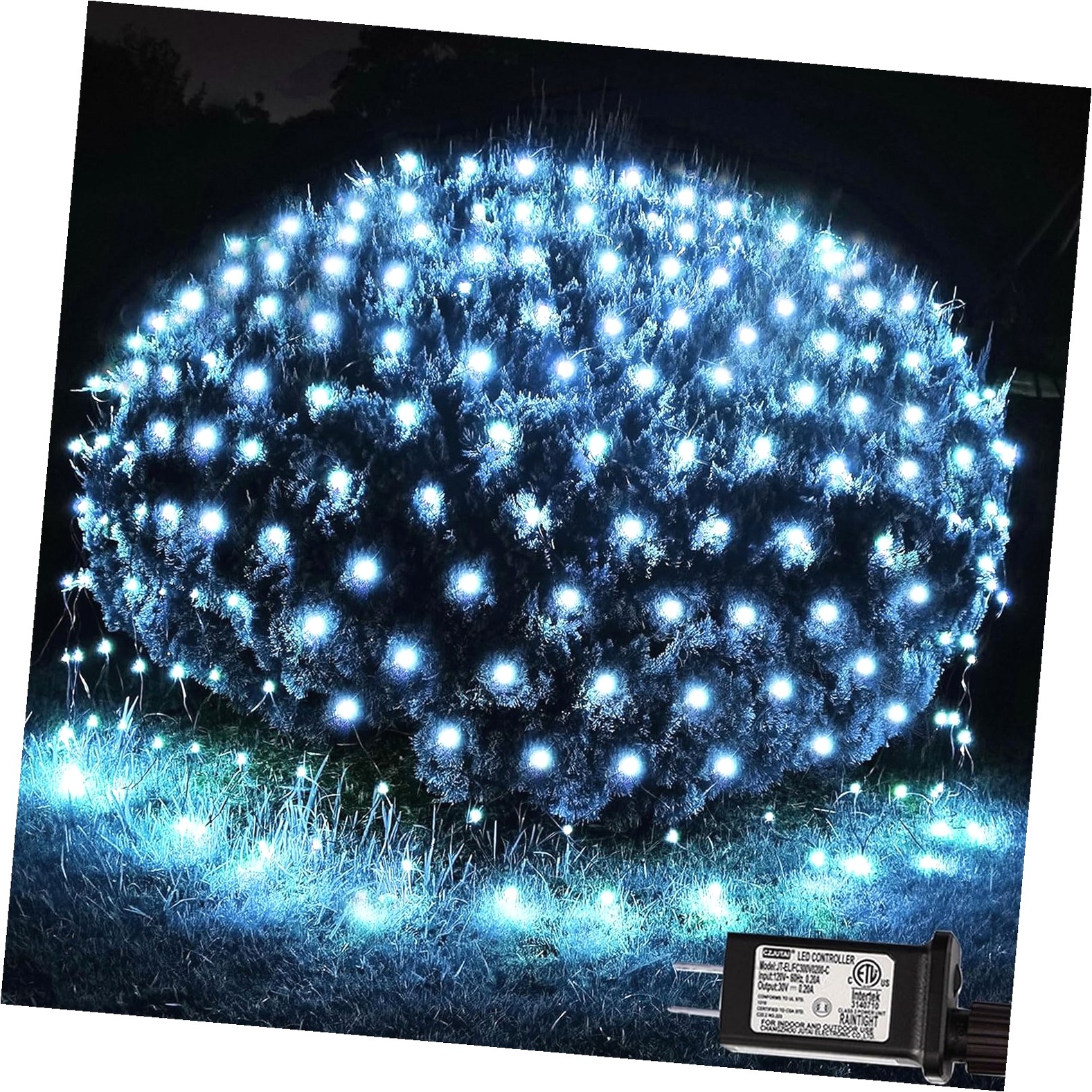 Fuliko 300LED White Net Lights, 14.8ft 5ft Connectable Christmas Lights ...
