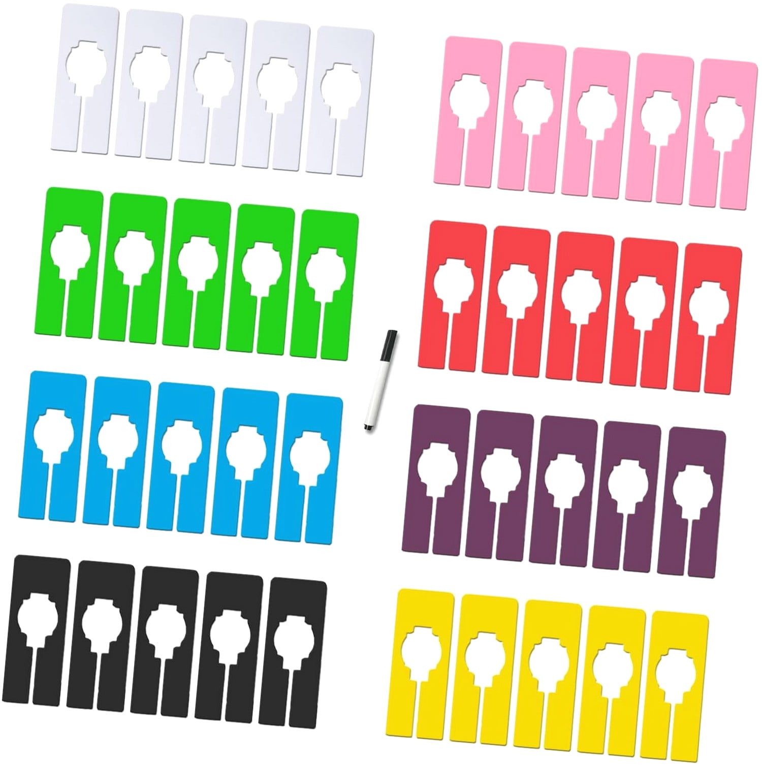 Fuliko 40 Pcs Hanging Closet Size Dividers 8 Colors, Rectangular ...