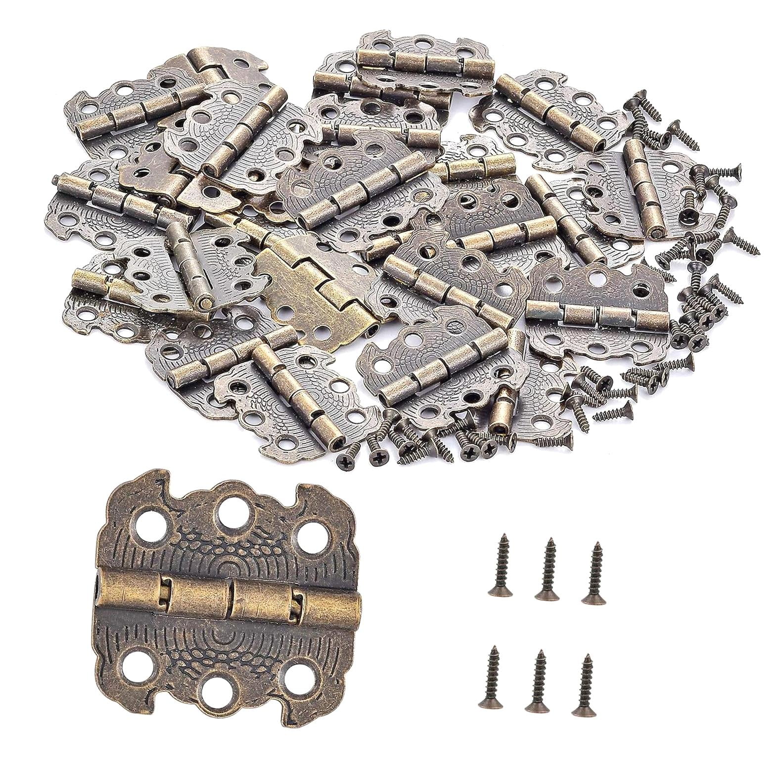 Fuliko 40-Piece Bronze Engraved Cabinet Hinges - Perfect for Wooden ...