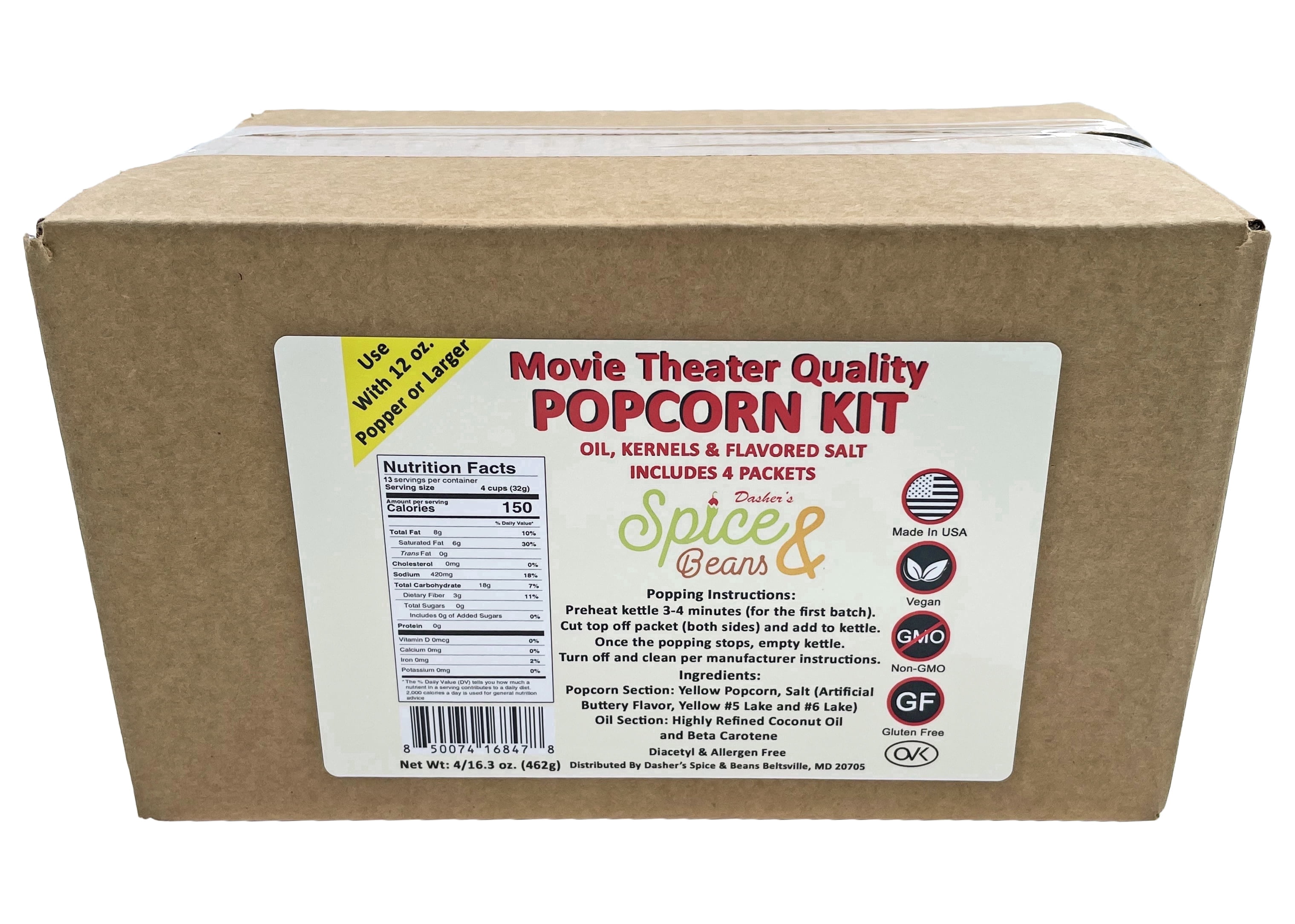 Home Theater All in One Popcorn Kit For 12 oz. Popper Portion Packets ...