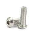 thumbnail image 1 of Fuliko 8-32 1 inch Button Cap Screws, 18-8 (304) Steel, Bright , Hex Drive, 50 pieces, 1 of 6