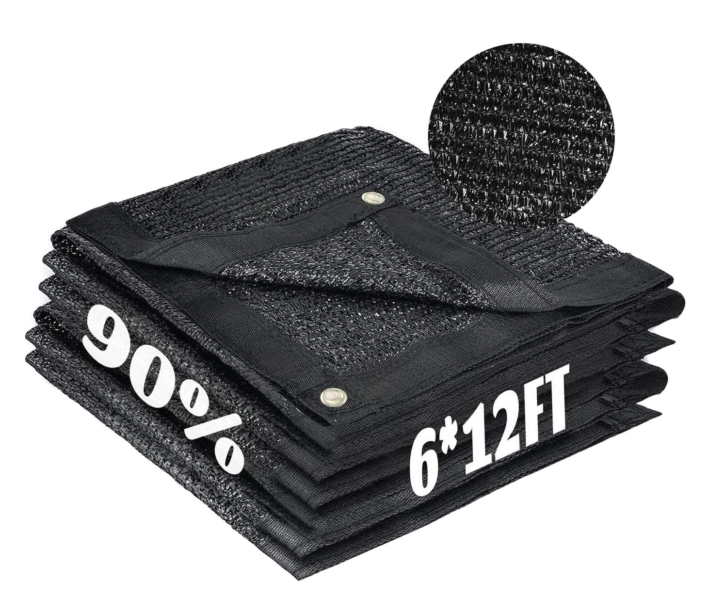 Fuliko 90% Sun Shade Mesh Tarp with Grommets, 6x12ft, for Garden ...