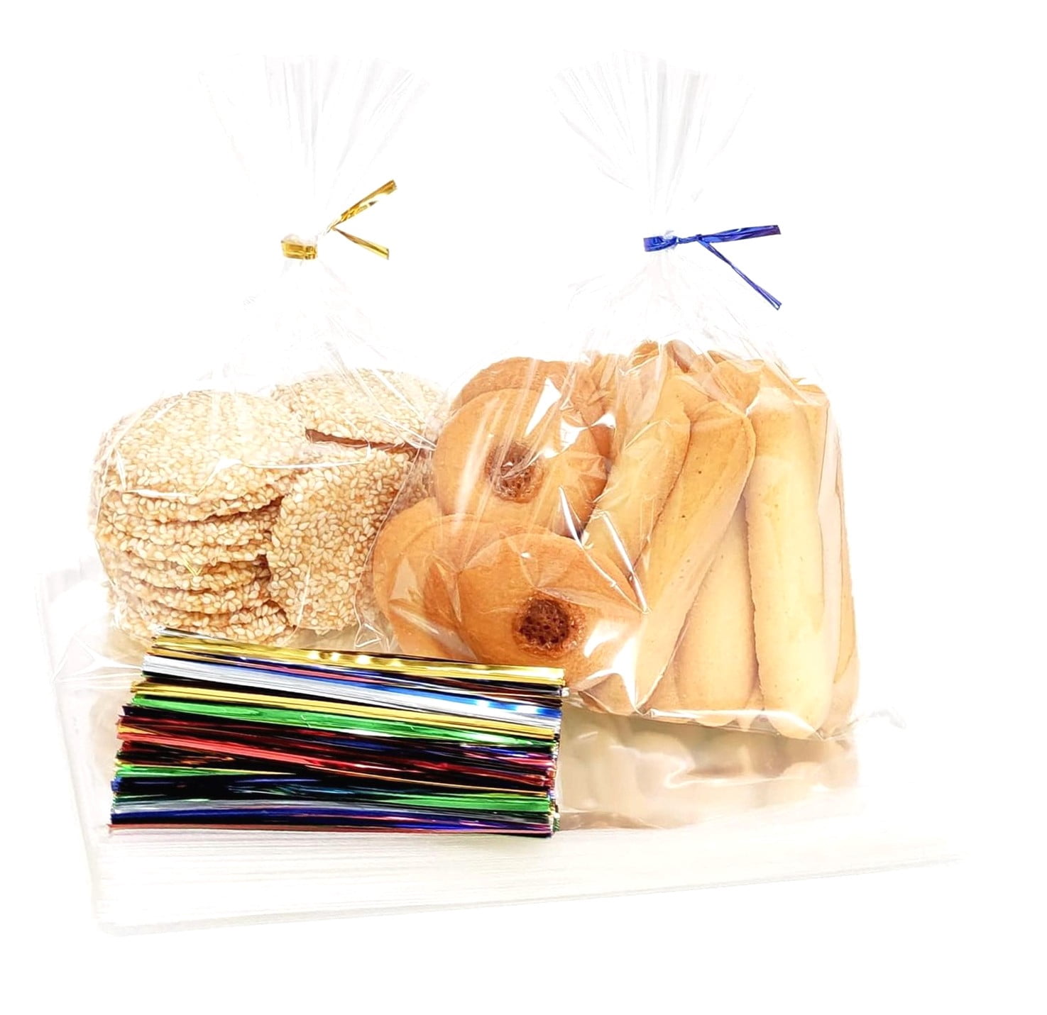 Fuliko Bags Clear Cellophane Bags with 4'' Ties, 100PCS 6x10 Plastic ...