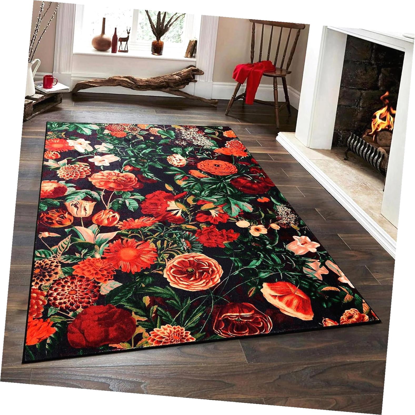 Fuliko Botanical Bathroom Rugs Eucalyptus Leaves Rug, Floral 2x3 Throw ...